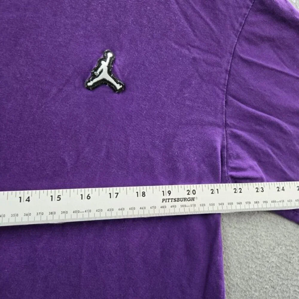 Air Jordan Men Shirt 2XL Purple Y2K Logo Jumpman Patch‎ Short Sleeve Tee